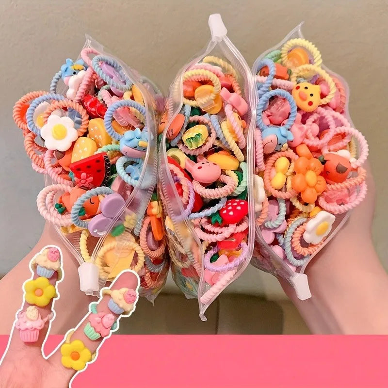 20-Pack Colorful Elastic Hair Ties for Girls - Stretchy & Smooth Hair Accessories