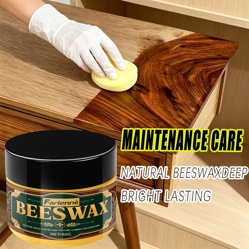 Beeswax Wood & Leather Polish for Furniture & Upholstery - Natural Wax
