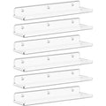 Floating Wall Shelves Set - Acrylic Display Shelves for Books, Decor, Figures, Bathroom & Bedroom