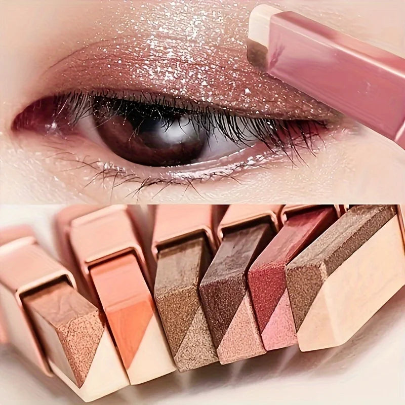 Double Color Eyeshadow Sticks Set - Pearl & Matte Long-Lasting Waterproof