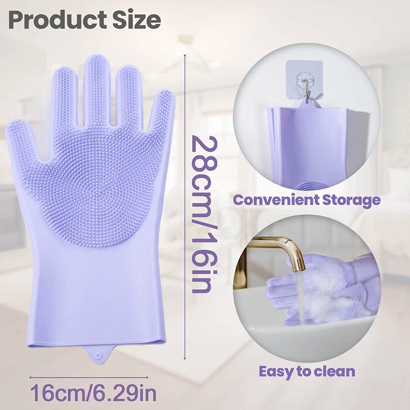 Pet Grooming Bathing Gloves for Dogs and Cats Silicone Hair Removal Scrubber Massage