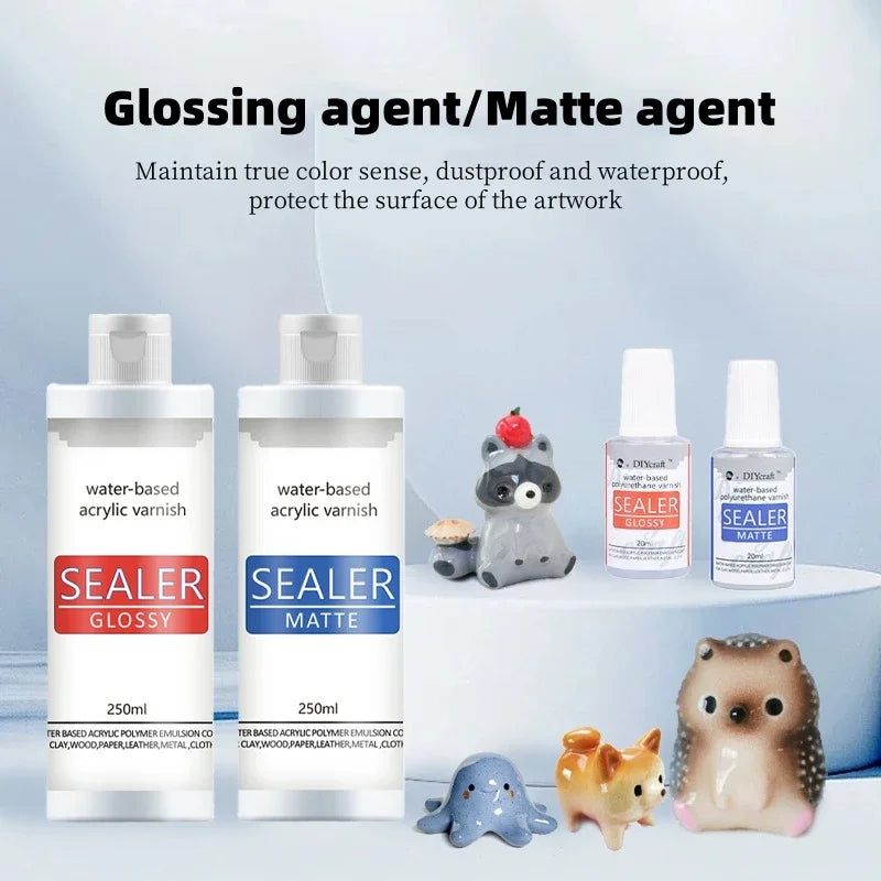 Water-Based Acrylic Varnish Sealer Glossy & Matte Non-Toxic Quick Dry Crafts Sealant