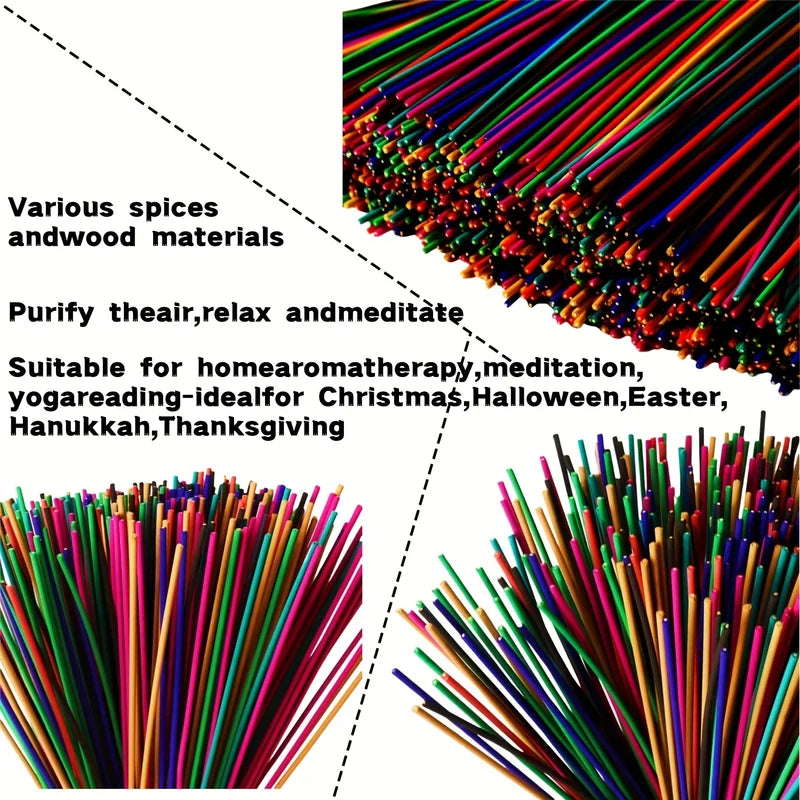 Mixed Scented Incense Sticks Set - Bamboo Aromatherapy for Meditation Yoga & Home