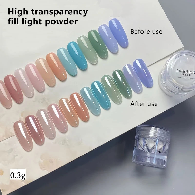 Mirror Bright Plating Aurora Glitter Powder for Nails - Highlight & Shimmer Dust