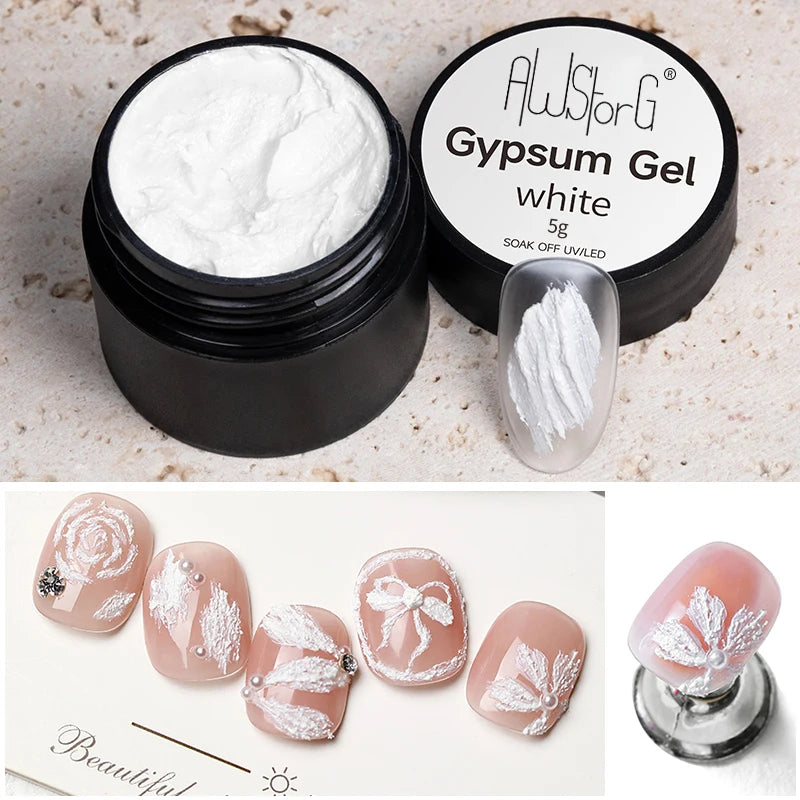 3D Sand Gypsum Gel Nail Art Kit - Textured Painting & Sculpting Gel