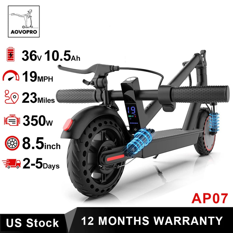 Electric Scooter AP07 10.5Ah 19mph Max Range 23 Miles Double Shock Absorption