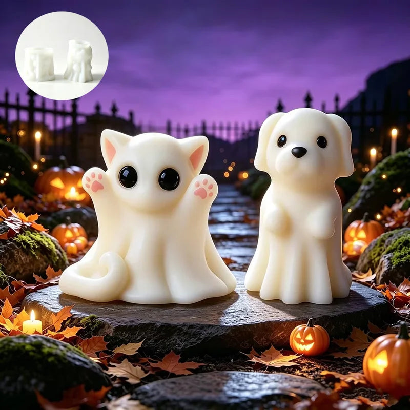 Halloween Ghost Silicone Mold for Candles Resin Party Decor - Pack of 2