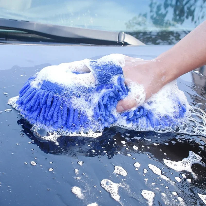 Microfiber Car Cleaning Sponge Brush Kit for Dusting and Polishing - Scratch-Free