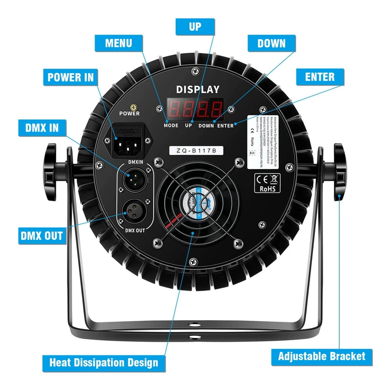 RGBW 200W LED Stage Light with DMX512 - 4 in 1 Effect Disco Party Lighting