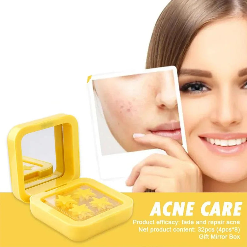 Yellow Acne Patch Fade Repair Stickers with Mirror Box - Invisible Conaler Tool