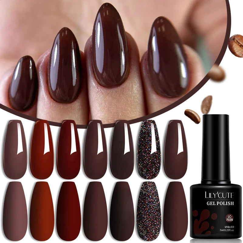 6-Piece Gel Nail Polish Set - Long-Lasting Semi-Permanent Varnish for Manicure