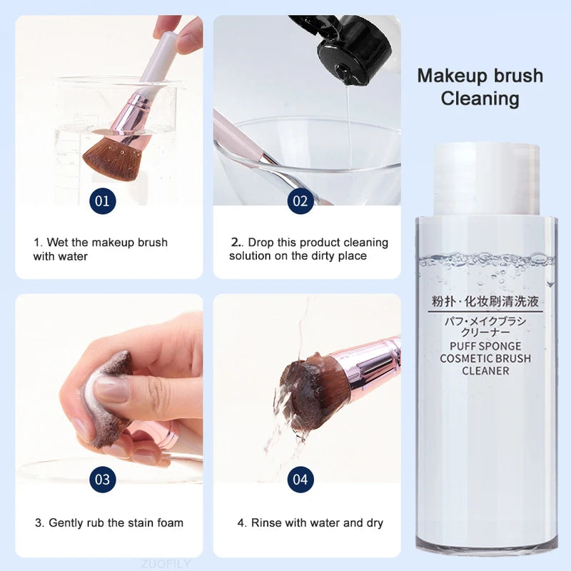 Makeup Brush & Sponge Cleaner Liquid - Gentle 50/80/100ml Makeup Tool Cleaning Solution