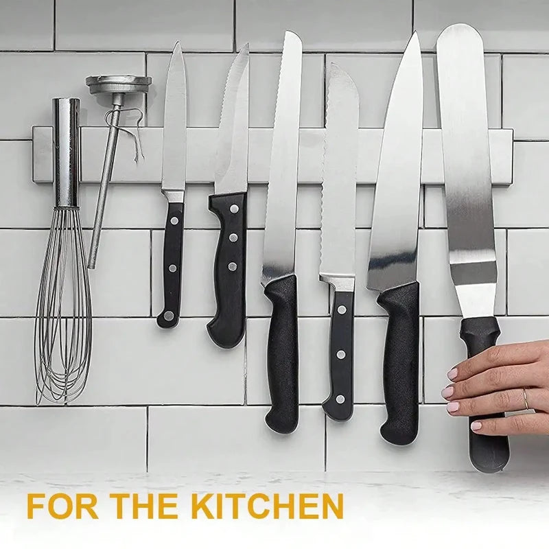 Magnetic Knife Holder Wall Mount Stainless Steel Kitchen Organizer - Multi-Color