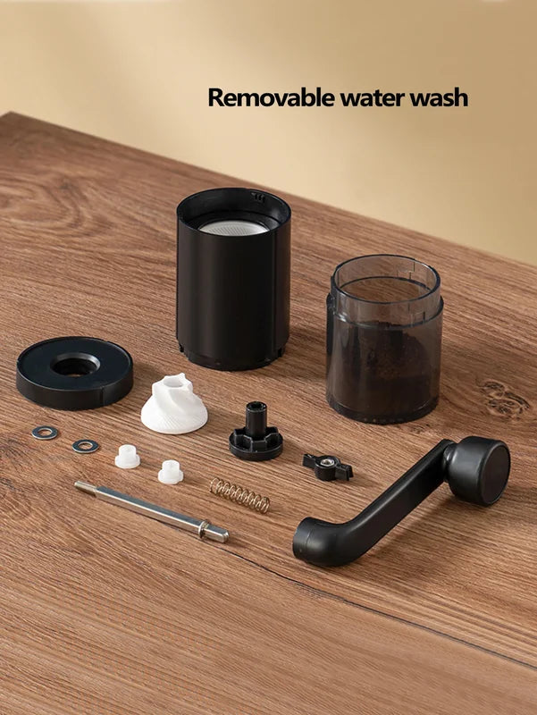 Portable Manual Coffee Grinder Hand Crank Adjustable Bean Mill for Home & Travel