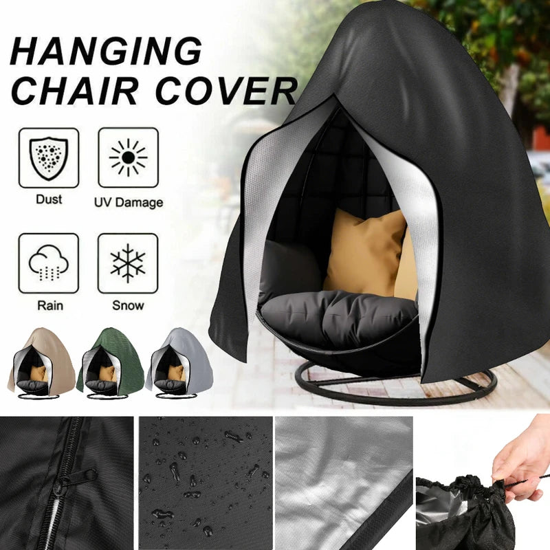 Waterproof Hanging Egg Chair Cover for Patio Garden Windproof Dust Protection