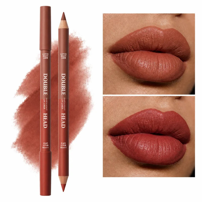 Waterproof Lipliner Pencil with 2 Shades - Long-Lasting, Smudge-Proof, Precise Lip Definition