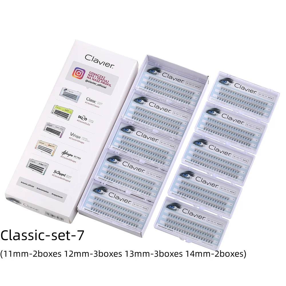 False Eyelash Set Extension Thick Natural-Looking Clumps 10 Boxes