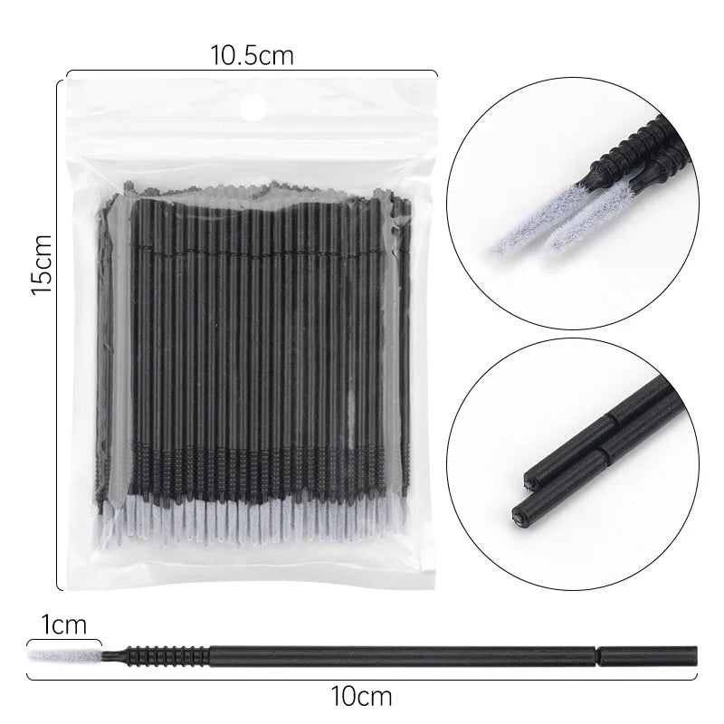 Disposable Microbrush Wands for Eyelash Extensions Makeup Tools - 100 Pcs