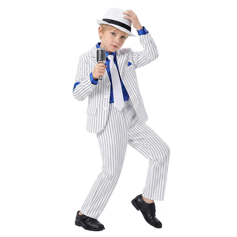 Kids Halloween Kid Costume Dance Singer Moonwalk Stage Outfit Suit