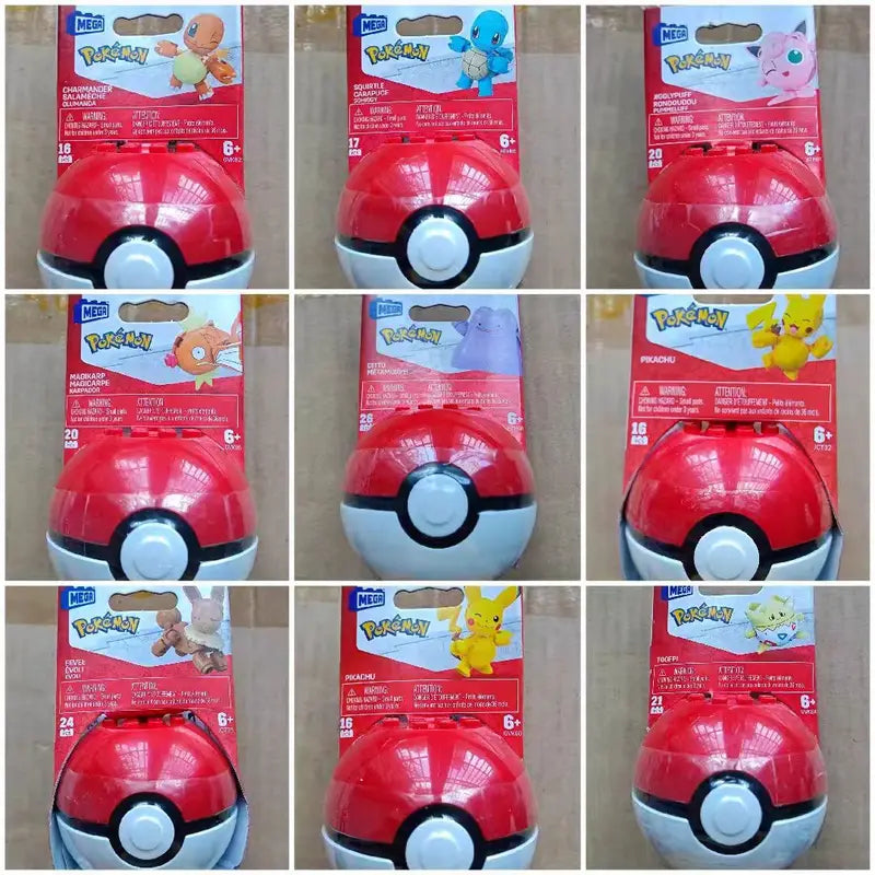 Pokemon Ball Building Blocks Toy Set with Pikachu Vulpix Eevee Minun Bulbasaur