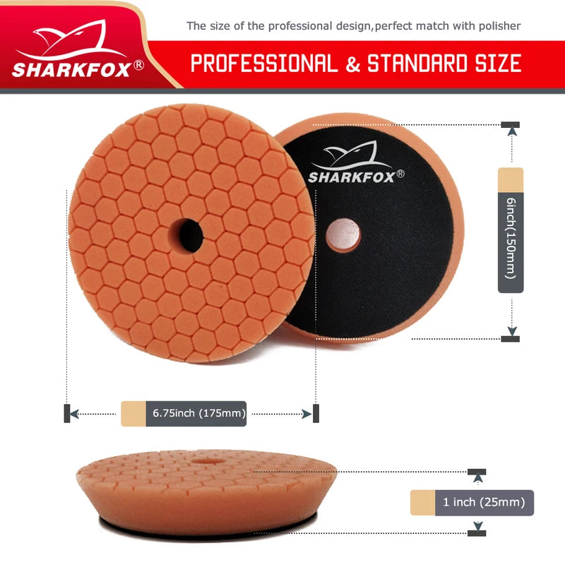 Car Polishing Disc Buffing Pads 5/6 Inch Self-Adhesive Foam for DA/RO Buffing