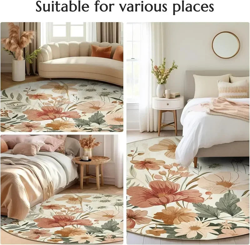 Bohemian Circular Carpet Floor Mat - Entrance Rug for Living Room & Bedroom