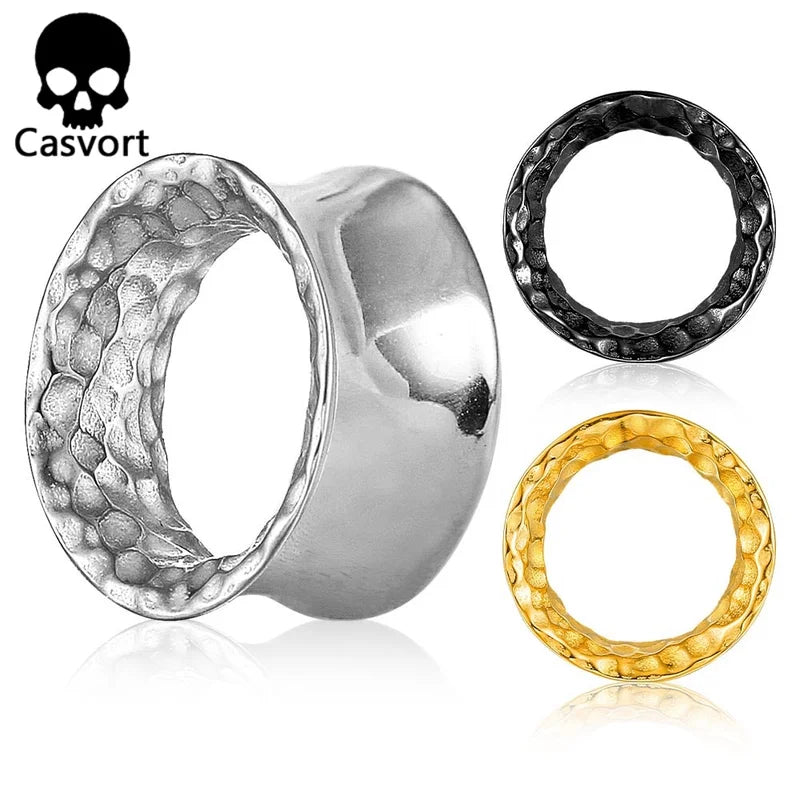 Unisex Stainless Steel Ear Tunnels Plugs - Body Jewelry for Piercing