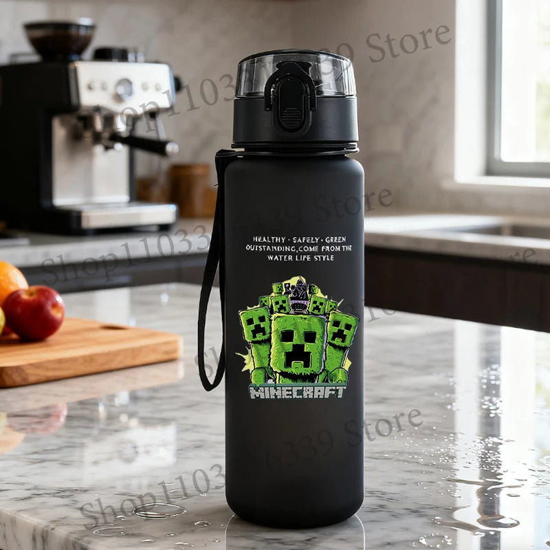 650ml Outdoor Sports Water Bottle with Cartoon Game Design - Men & Gift