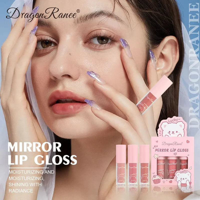 Hydrating Lip Gloss Set - 3PCS Pearl Lip Glaze Moisturizing Lipstick