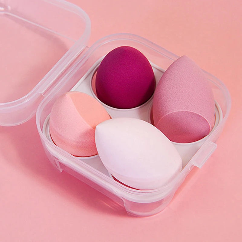 4pcs Makeup Sponge Set for Wet & Dry Foundation Application - Color Variants