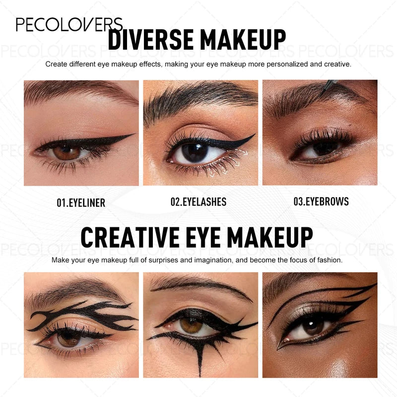 Liquid Eyeliner Pen Set - Waterproof, High Pigment, Easy Application for All Eye Shapes