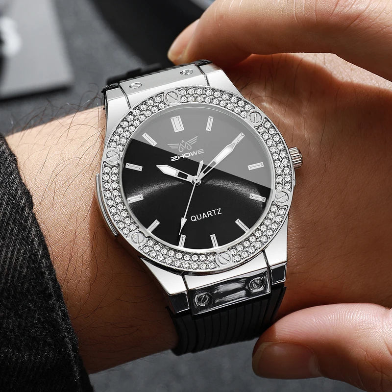 Men's Quartz Sport Watch with Silicone Strap - Fashionable Casual Wristwatch