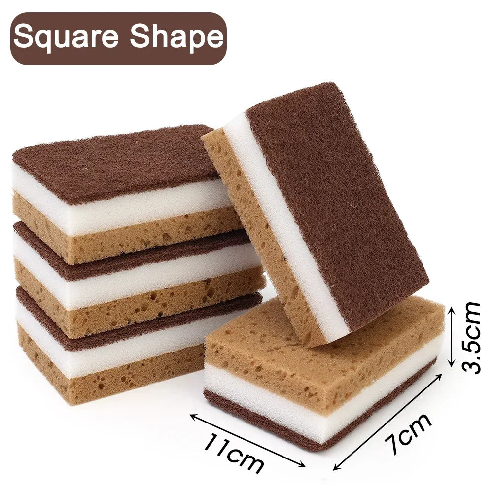 Multi-Layer Dishwashing Sponge Set - 30/5Pcs Thickened Sandy Fiber Kitchen Scrub Pads