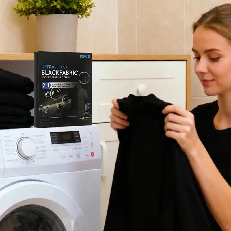 Fabric Dye Set - 10 Long-Lasting Black Fabric Color Tablets for Cotton Linen Wool & Shoes