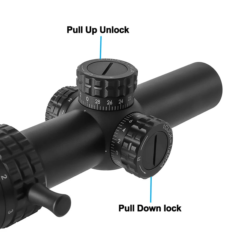 1-5X24 Tactical Scope with Red & Green Illuminated Reticle for Hunting