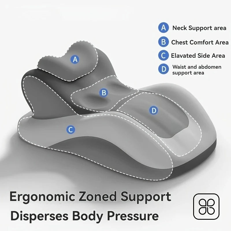 Adjustable Wedge Pillow - Ergonomic Contoured Bed Cushion for Reading and Gaming