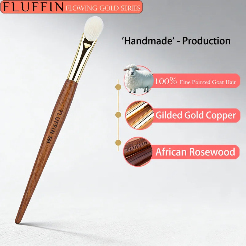 Slope Shape Eyeshadow Brush - Natural Goat Hair Makeup Tool with Rosewood Handle
