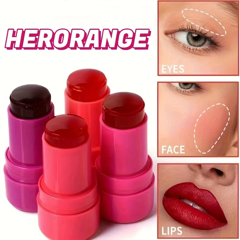 Milk Jelly Watercolor Blush Stick - Multi-Use Lip & Cheek Makeup, Brightening & Long-Lasting