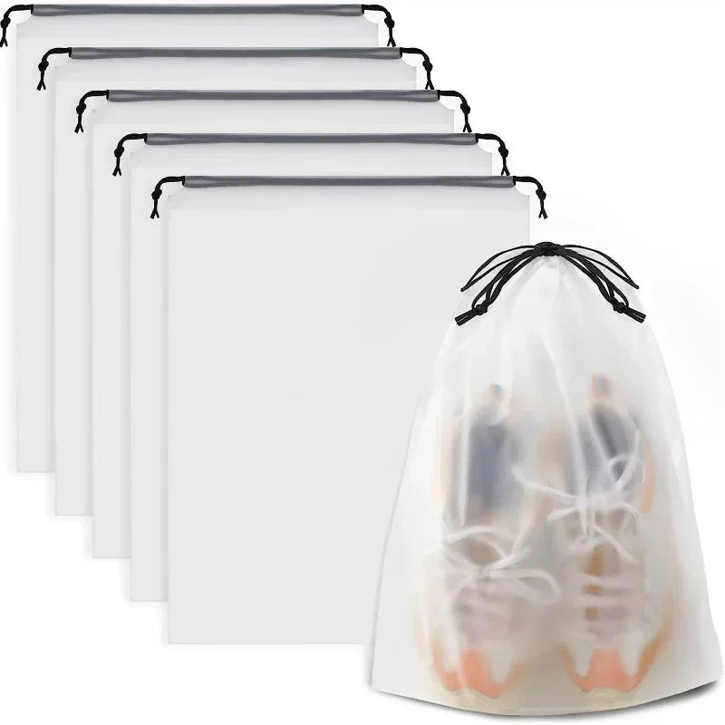 Portable Waterproof Shoe Storage Bags 5/10 Pack Drawstring Travel Organizer