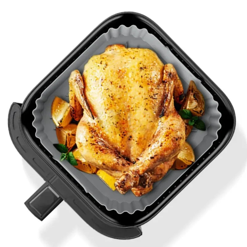 Reusable Silicone Air Fryer Liners 22.5cm Non-Stick Basket for 5-8QT Air Fryers