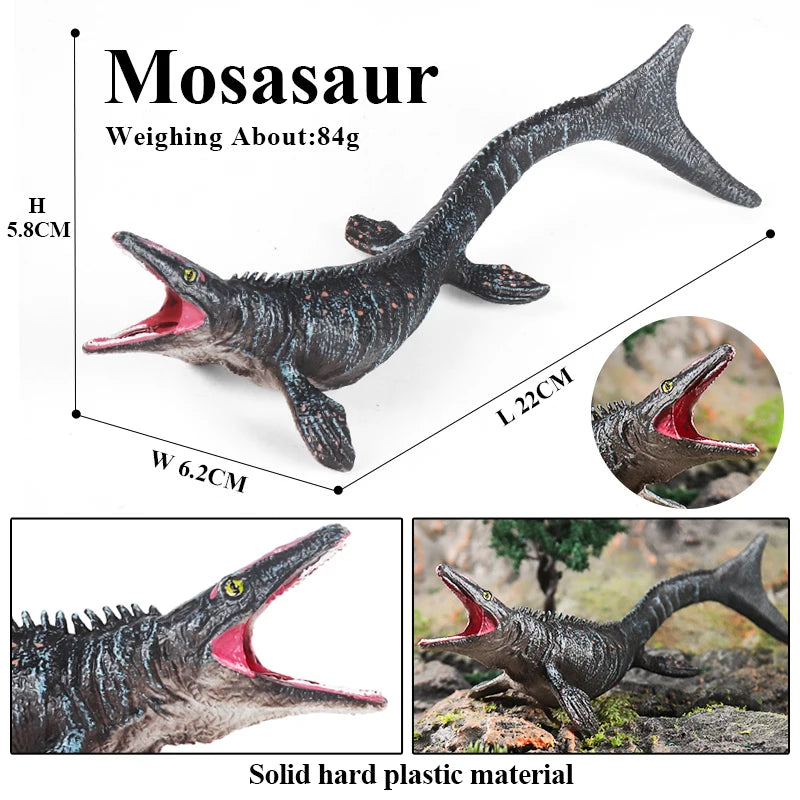 Prehistoric Sea Animal Action Figures Set - Mosasaurus, Liopleurodon, Kronosaurus - Solid PVC Collection for Kids