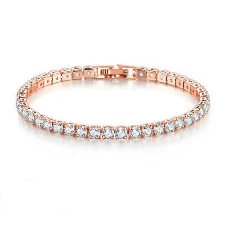 Geometric Square Zircon Bracelet for Women Men - Stainless Steel Jewelry Gift