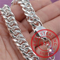 Sterling Silver Square Chain Bracelet for Women & Men - Gift & Party Jewelry