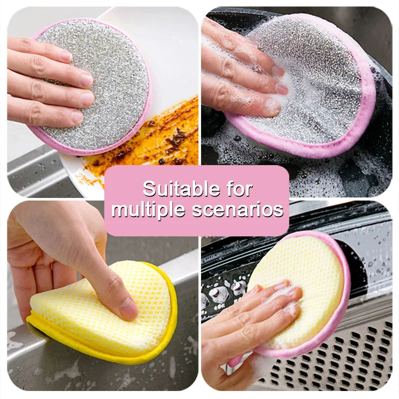Double-Sided Dishwashing Sponge Set for Kitchen Cleaning - Reusable, Eco-Friendly, Soft & Sturdy