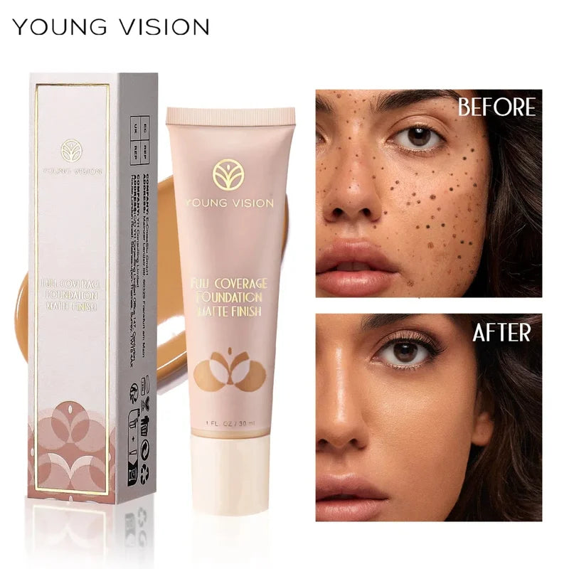 Matte Liquid Foundation CC Cream - Full Coverage, Long-Lasting, Waterproof Base
