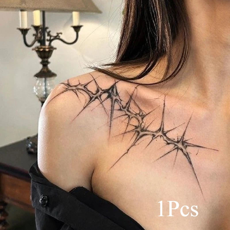 Temporary Tattoo Stickers for Halloween Cosplay Punk Faux Tattoos for Women & Men