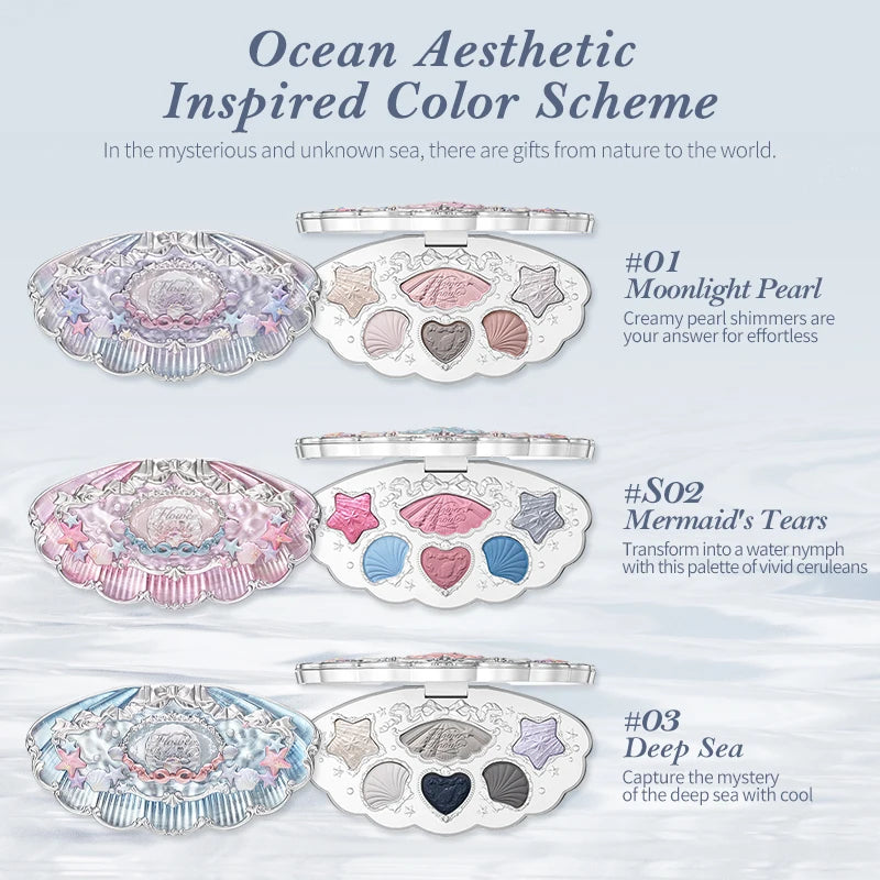 6-Color Makeup Palette with Shell's Jewel Collection - Flower Knows