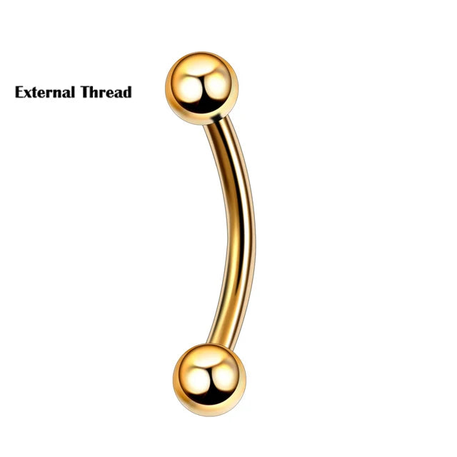 10Pcs Titanium Curved Eyebrow & Lip Piercing Rings - Body Jewelry Set