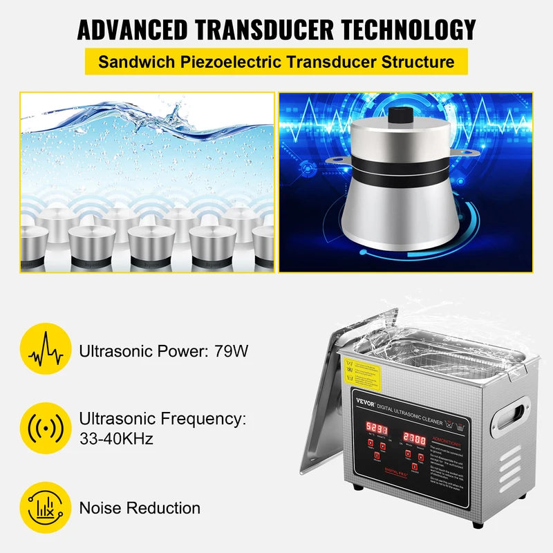 Stainless Steel Ultrasonic Cleaner 2L-30L Digital Home & Professional Appliance