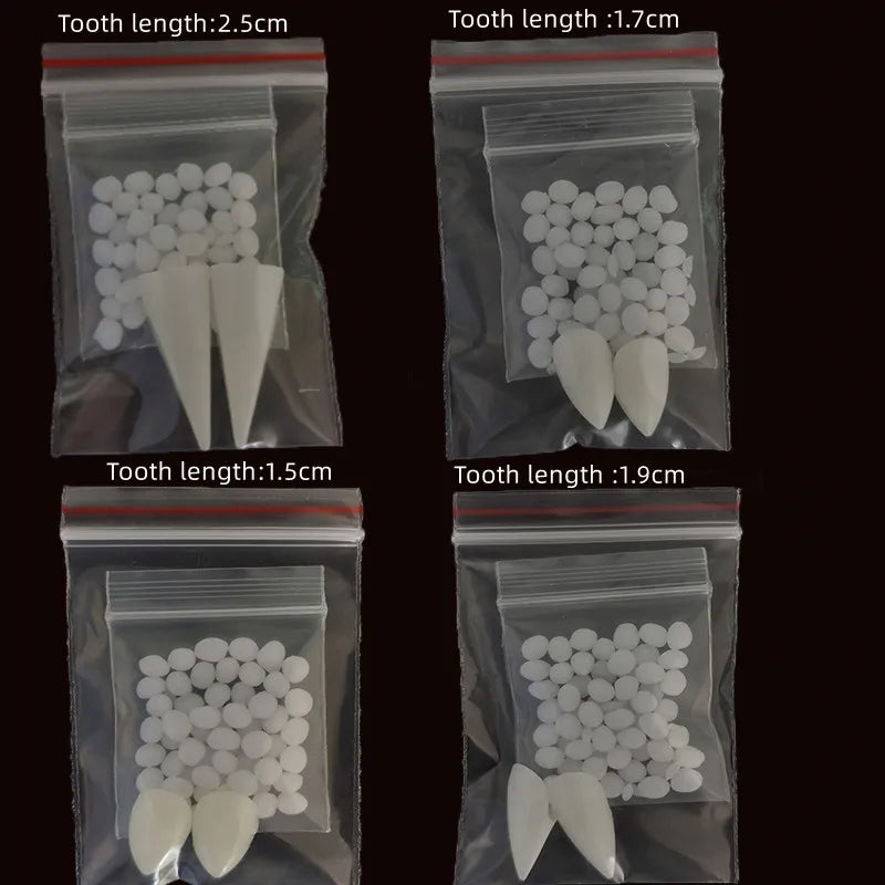 Halloween Vampire Fangs Props DIY Resin False Teeth with Glue - Multiple Colors